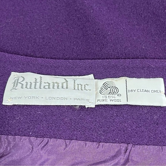VINTAGE RUTLAND Purple Wool Cape Coat Women's Size 1X - Picture 16 of 16